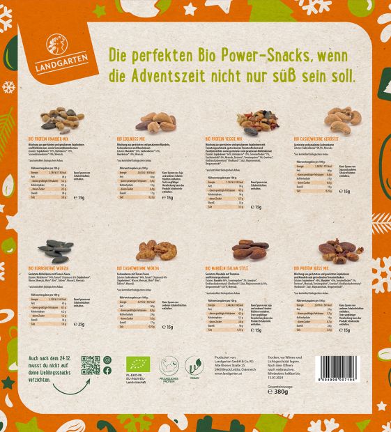 Adventskalender Fitness mit Bio Power Snacks